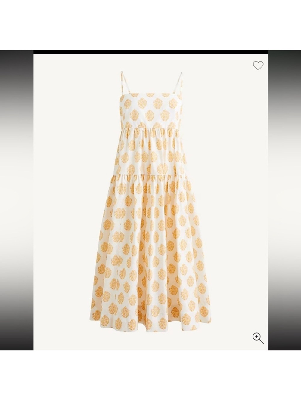 J.Crew Cottagecore Tiered Midi Dress Tie Back Floral Yellow White NWT Size 6 - Picture 3 of 9